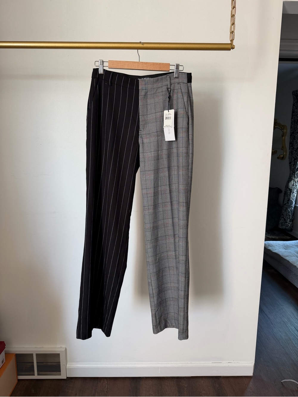 Plaid and striped pants brand new